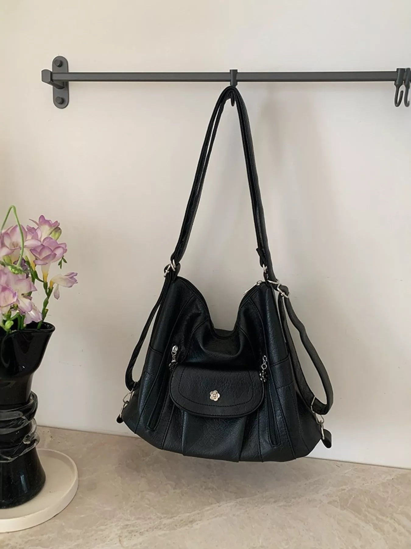 Multiple Pockets Adjustable Strap Shoulder Bag - PBNJ FASHIONS