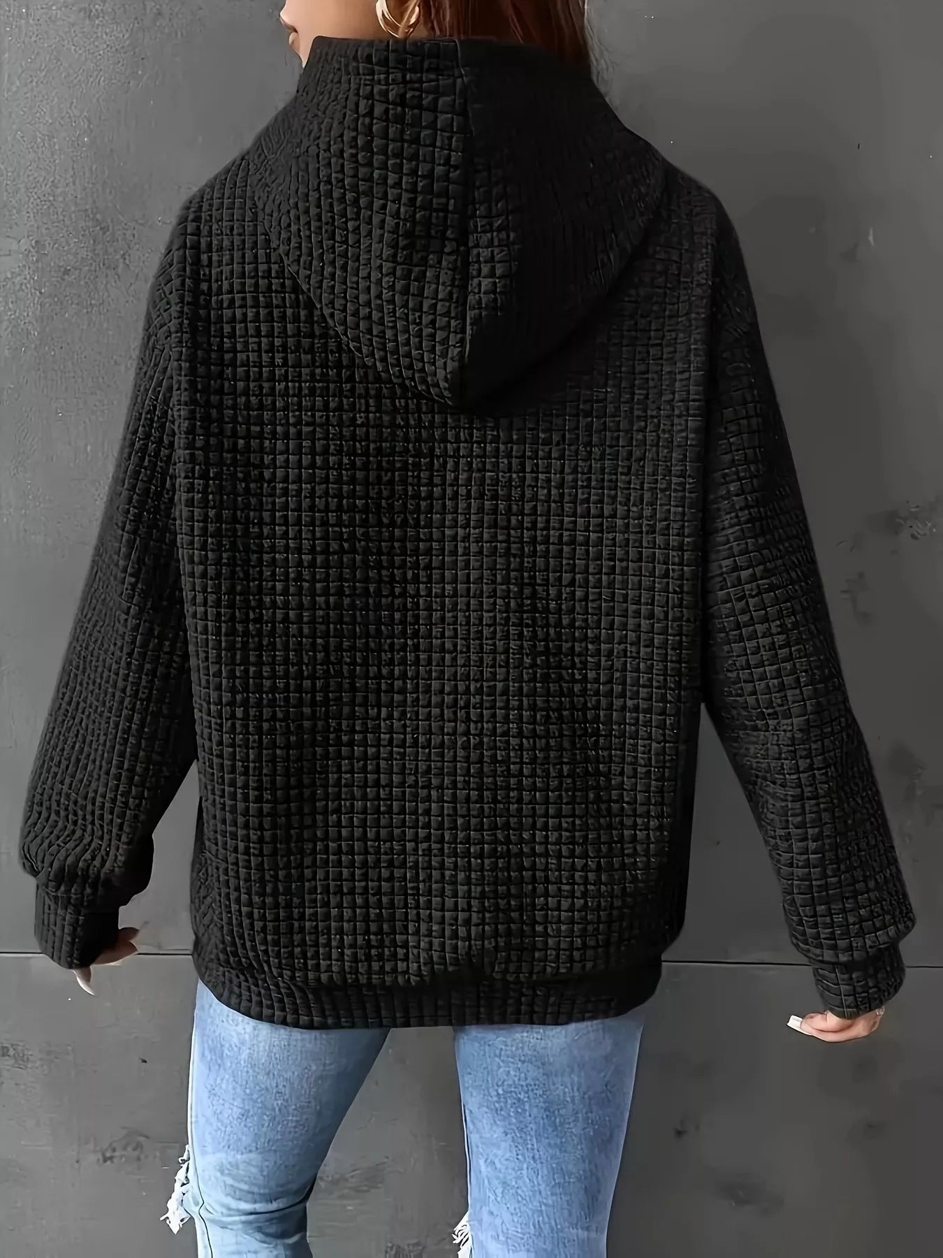 Textured Knit Drawstring Hoodie - PBNJ FASHIONS