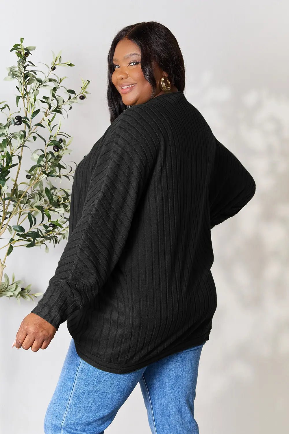 Basic Bae Full Size Ribbed Cocoon Cardigan - PBNJ FASHIONS