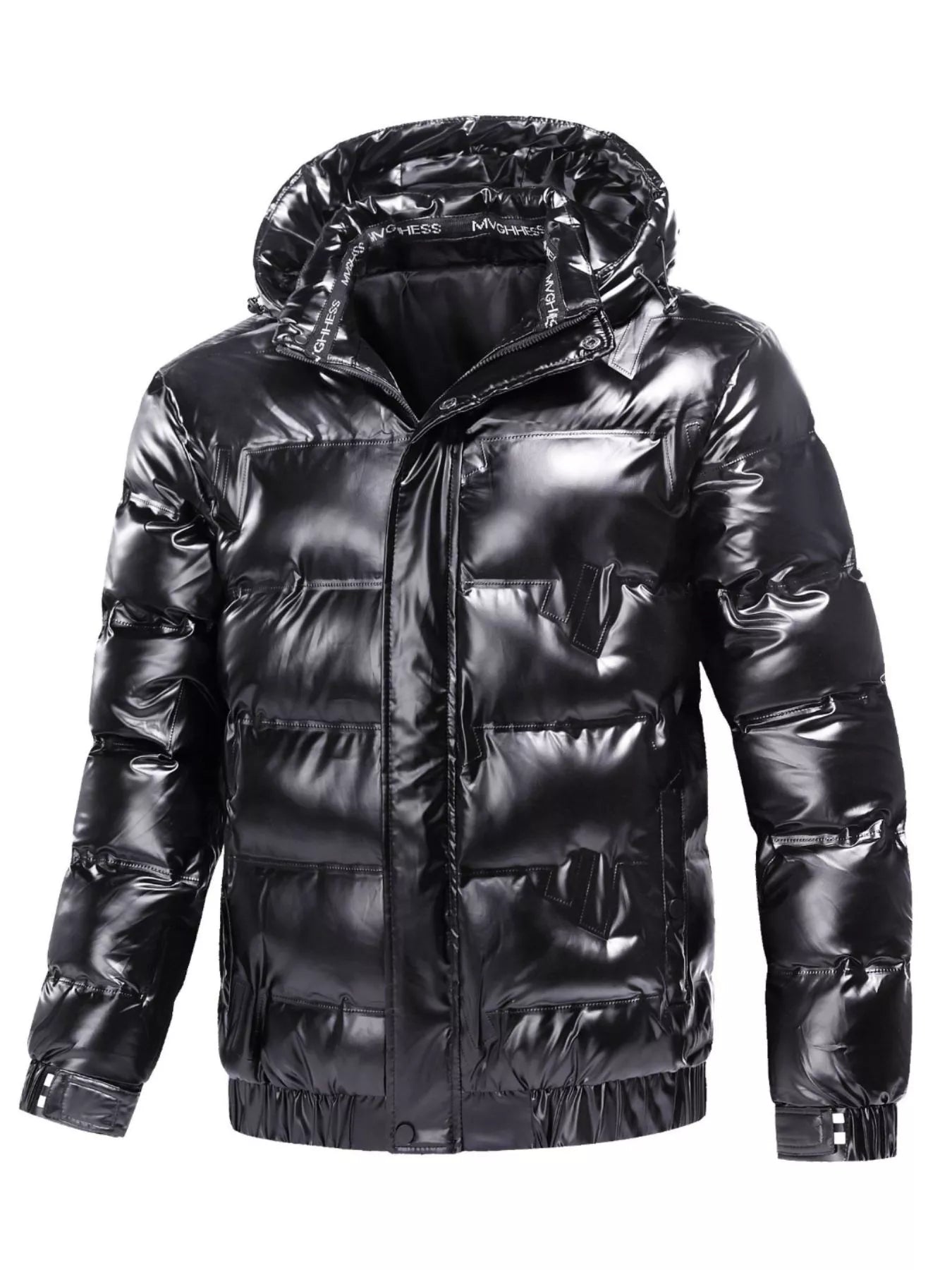 Men's Plus Size Zip Up Puffer Jacket with Hood - PBNJ FASHIONS