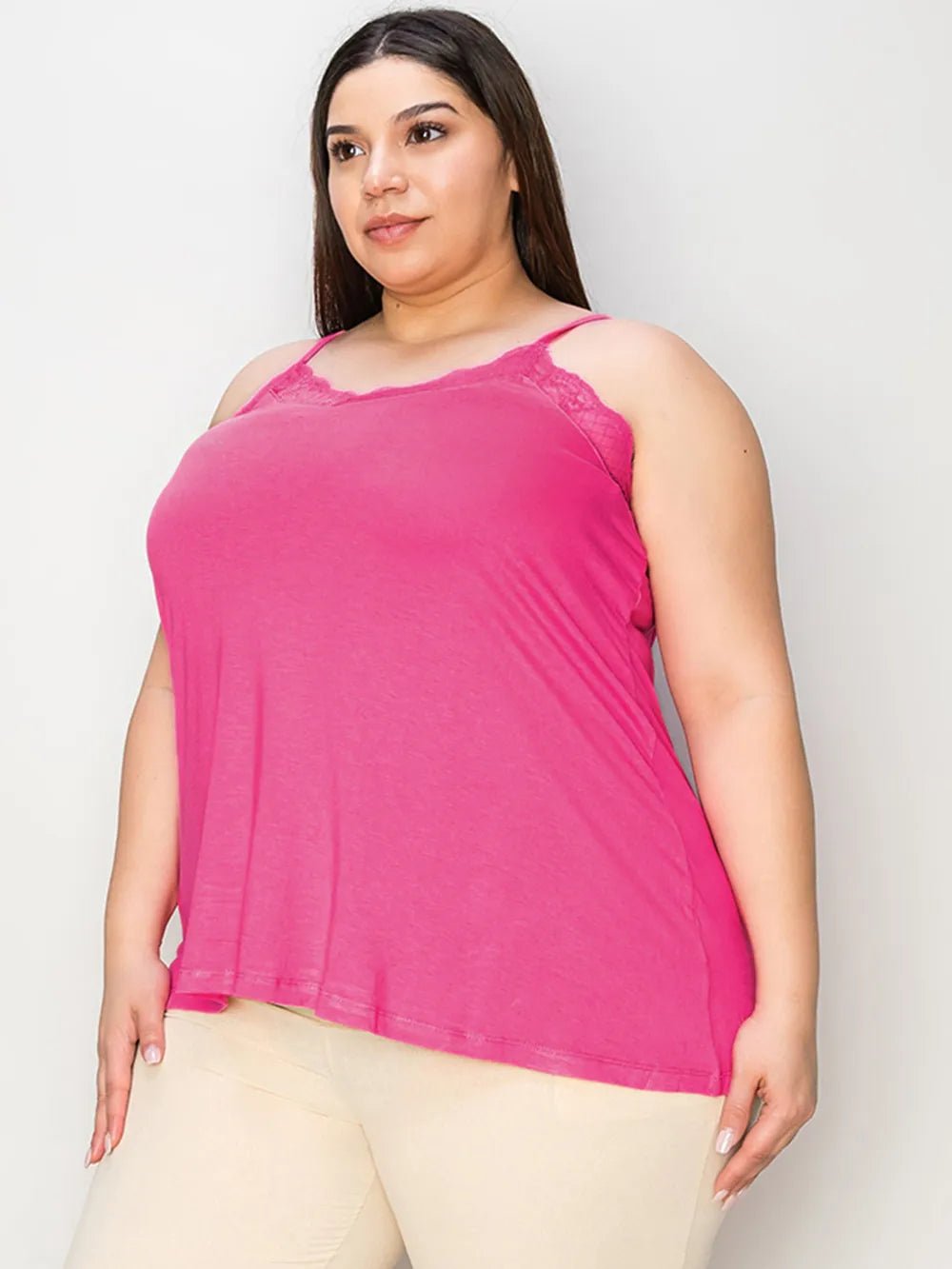 Basic Bae Full Size Lace Trim V - Neck Cami - PBNJ FASHIONS
