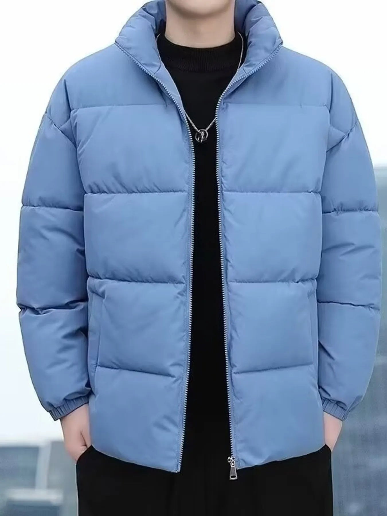 Men's Plus Size Quilted Zip Up Winter Coat - PBNJ FASHIONS