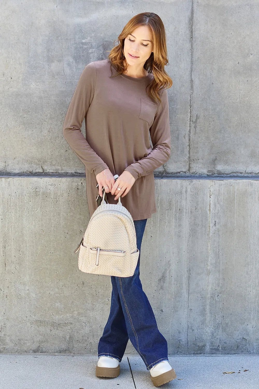 Basic Bae Full Size Round Neck Long Sleeve Top - PBNJ FASHIONS