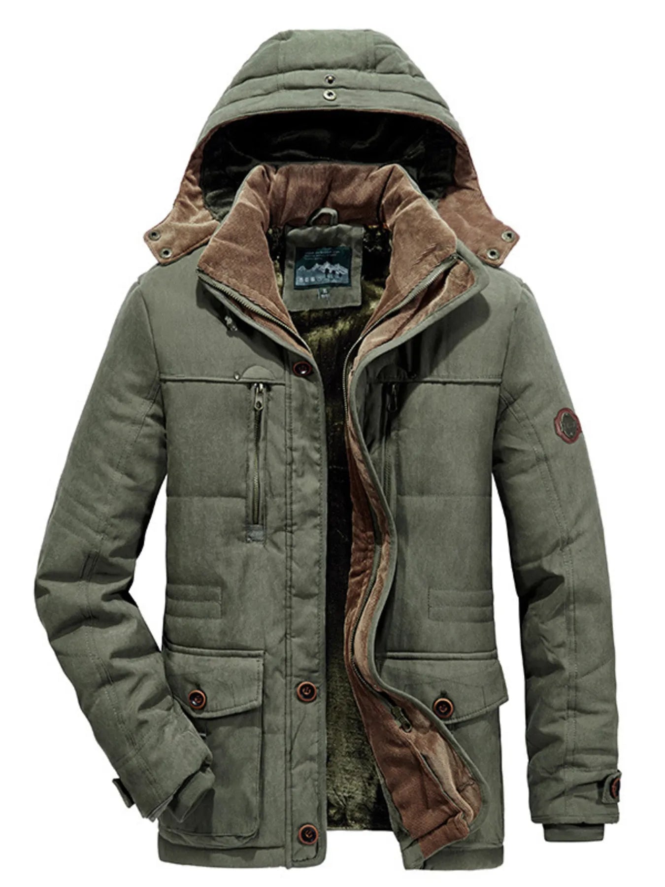 Men's Plus Size Warm Hooded Zip Up Winter Coat - PBNJ FASHIONS