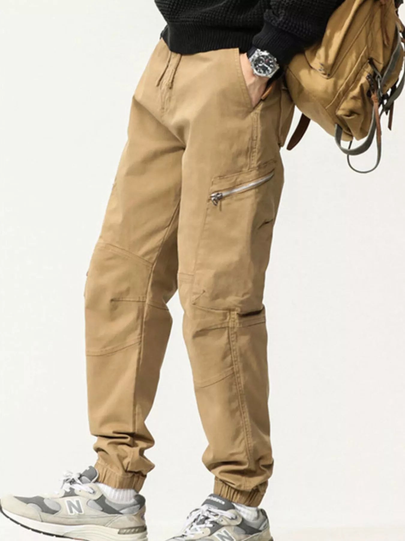 Men's Full Size Casual Cargo Pants with Zipper Pocket Plus Size - PBNJ FASHIONS