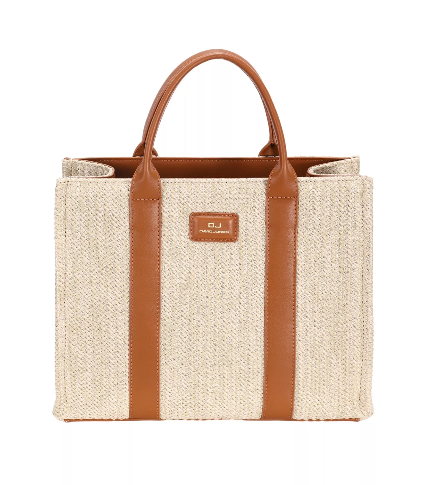 David Jones Square Woven Tote Handbag - PBNJ FASHIONS