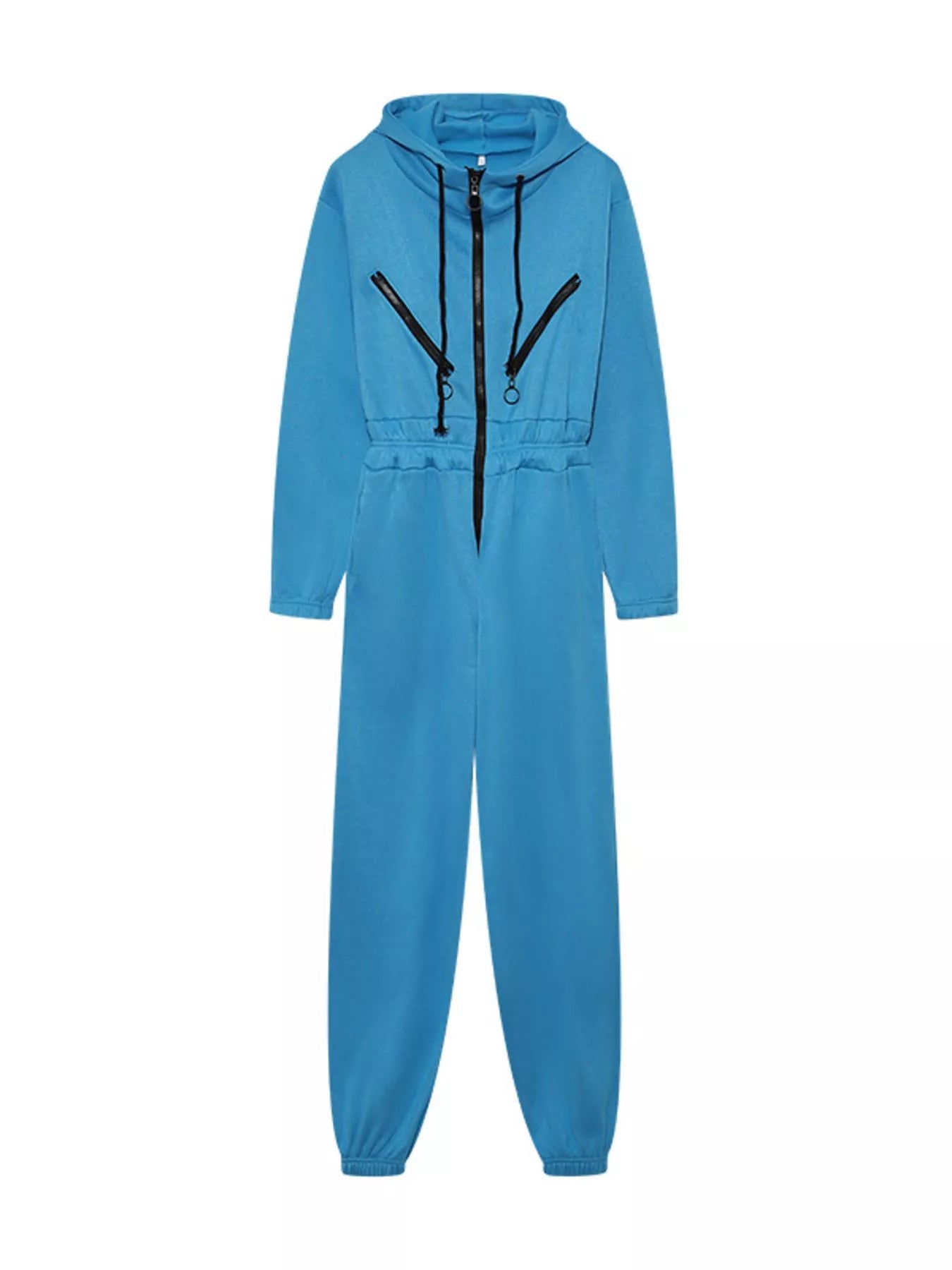 Hooded Zip - Up Long Sleeve Jumpsuit - PBNJ FASHIONS