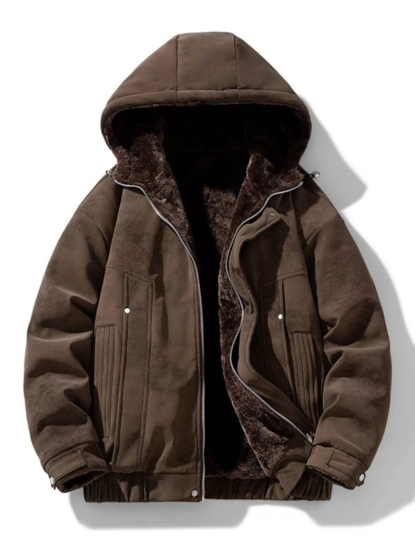 Men's Plus Size Hooded Fleece Lined Winter Jacket - PBNJ FASHIONS
