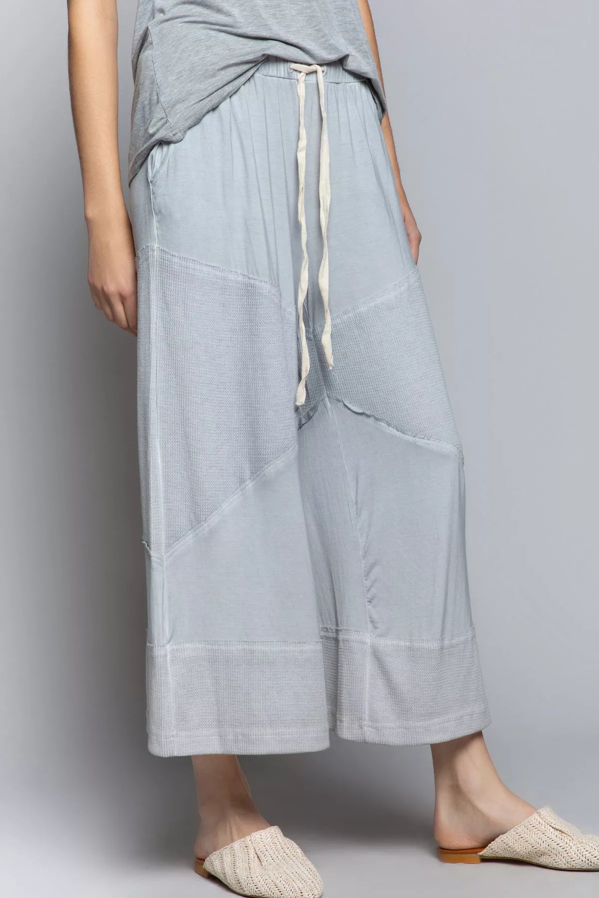 POL Elastic Waistband Wide Leg Pants with Drawstring - PBNJ FASHIONS