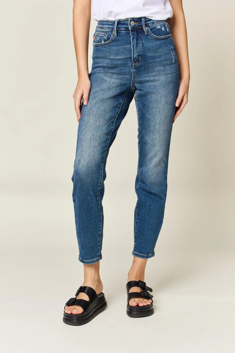 Judy Blue Full Size Tummy Control High Waist Slim Jeans - PBNJ FASHIONS