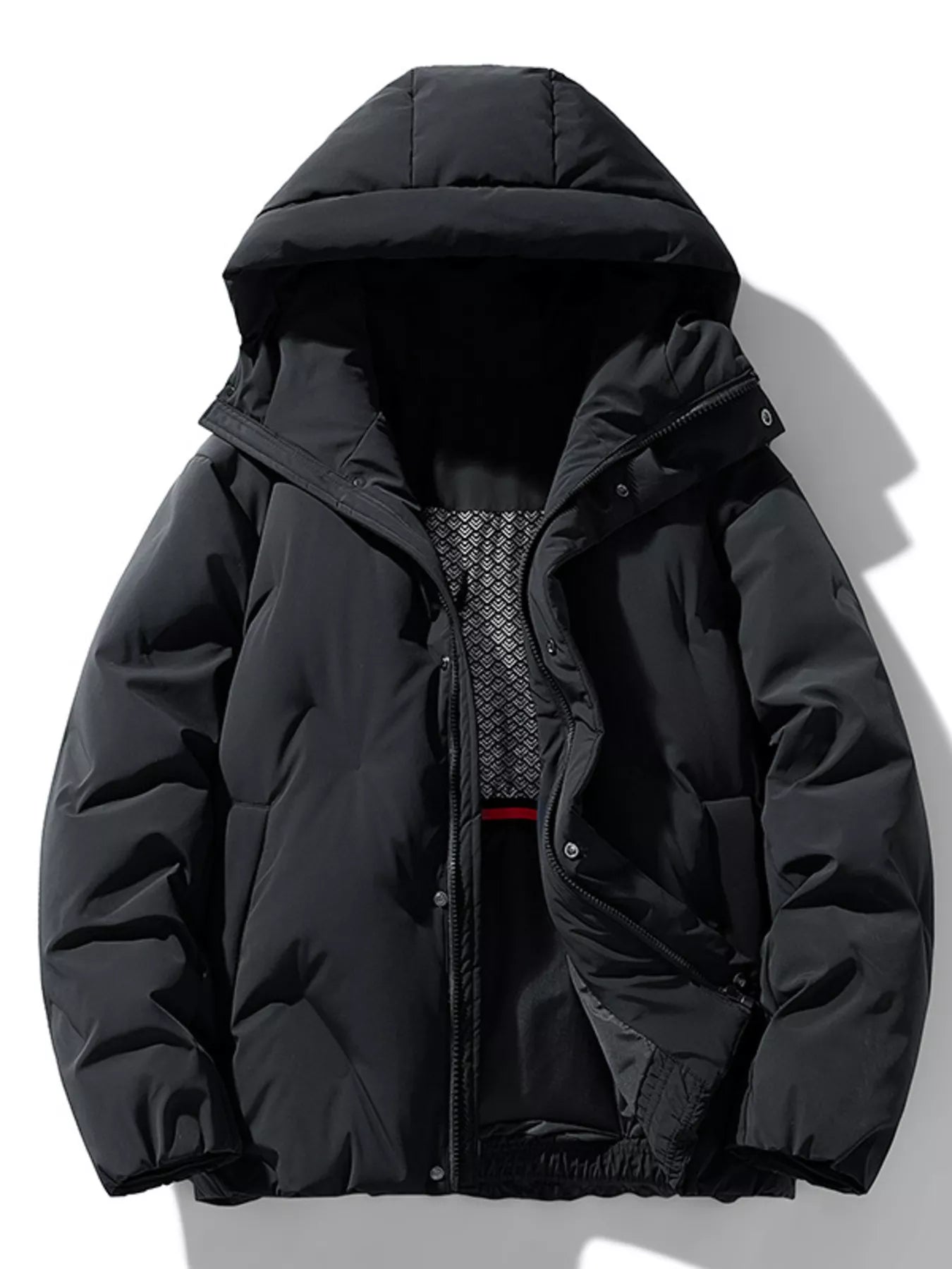 Men's Full Size Snap Down Hooded Padded Winter Jacket Plus Size - PBNJ FASHIONS