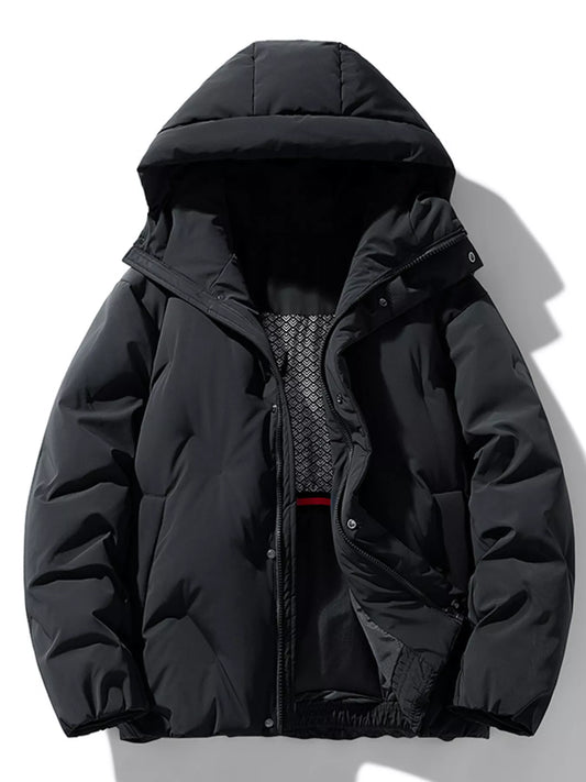 Men's Full Size Snap Down Hooded Padded Winter Jacket Plus Size - PBNJ FASHIONS