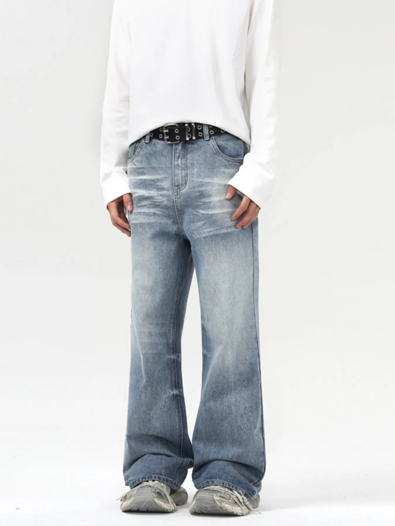 Men's Wash Wide Leg Jeans - PBNJ FASHIONS