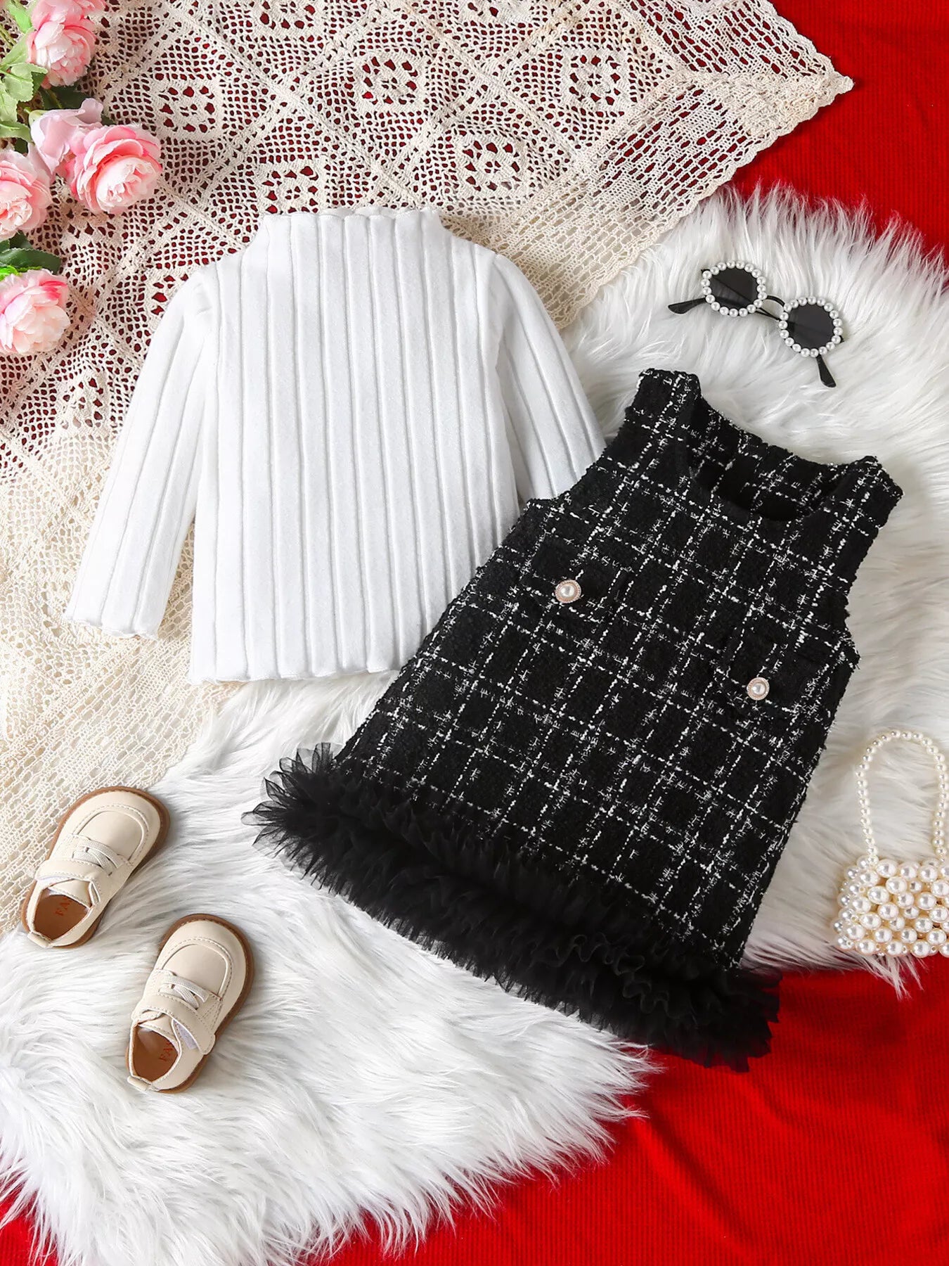 Children's Ribbed Knit Top and Dress Set - PBNJ FASHIONS