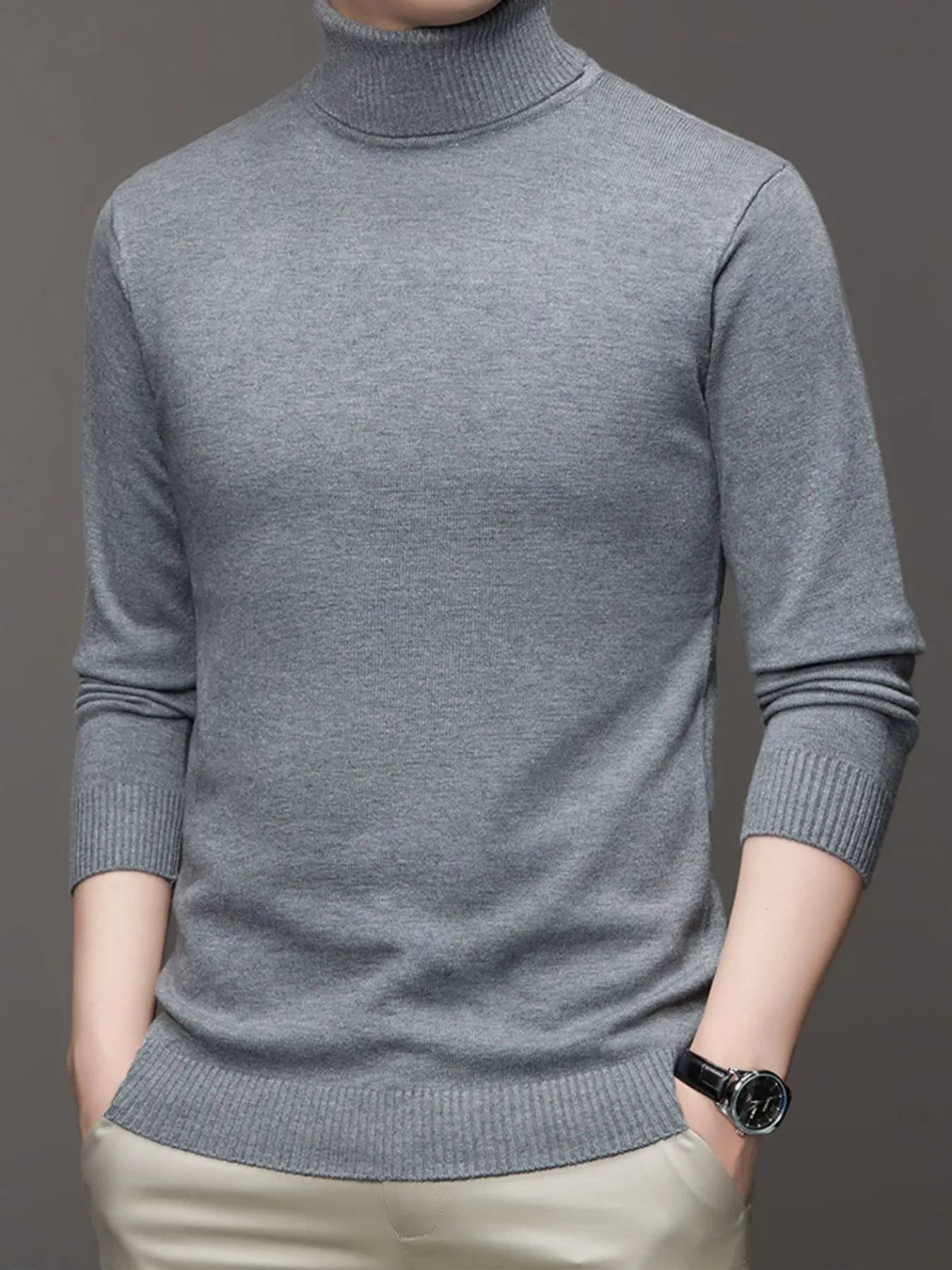 Men's Plus Size Turtleneck Slim Fit Sweater - PBNJ FASHIONS