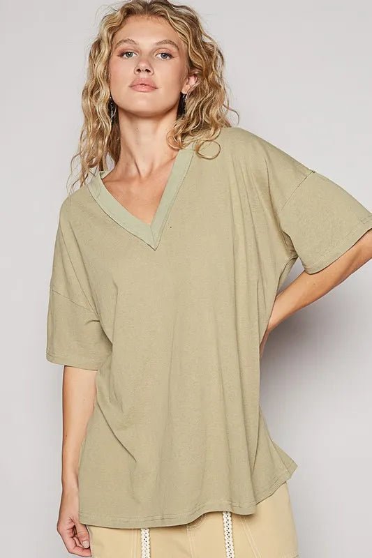 POL V - Neck Half Sleeve T-Shirt - PBNJ FASHIONS