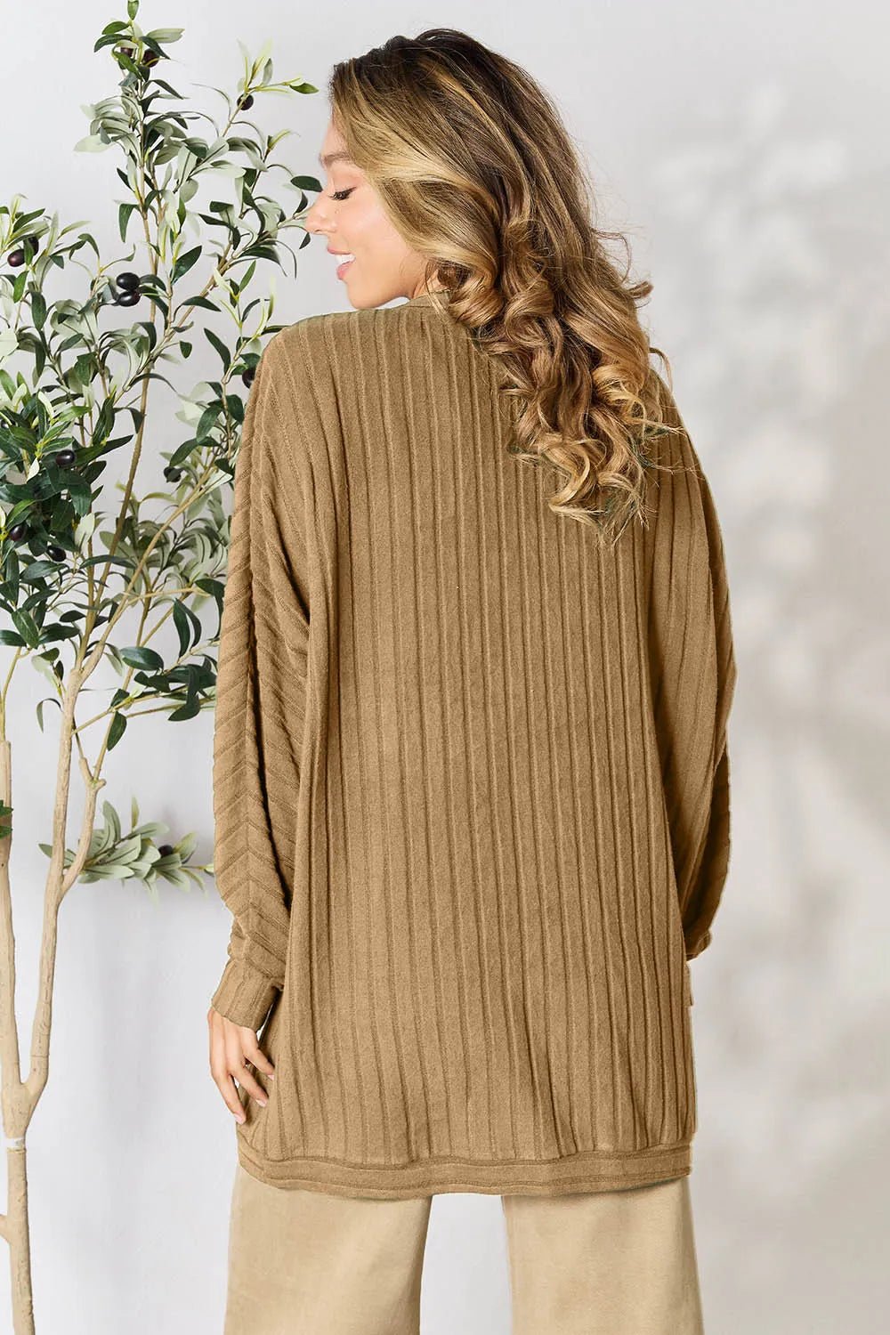 Basic Bae Full Size Ribbed Cocoon Cardigan - PBNJ FASHIONS