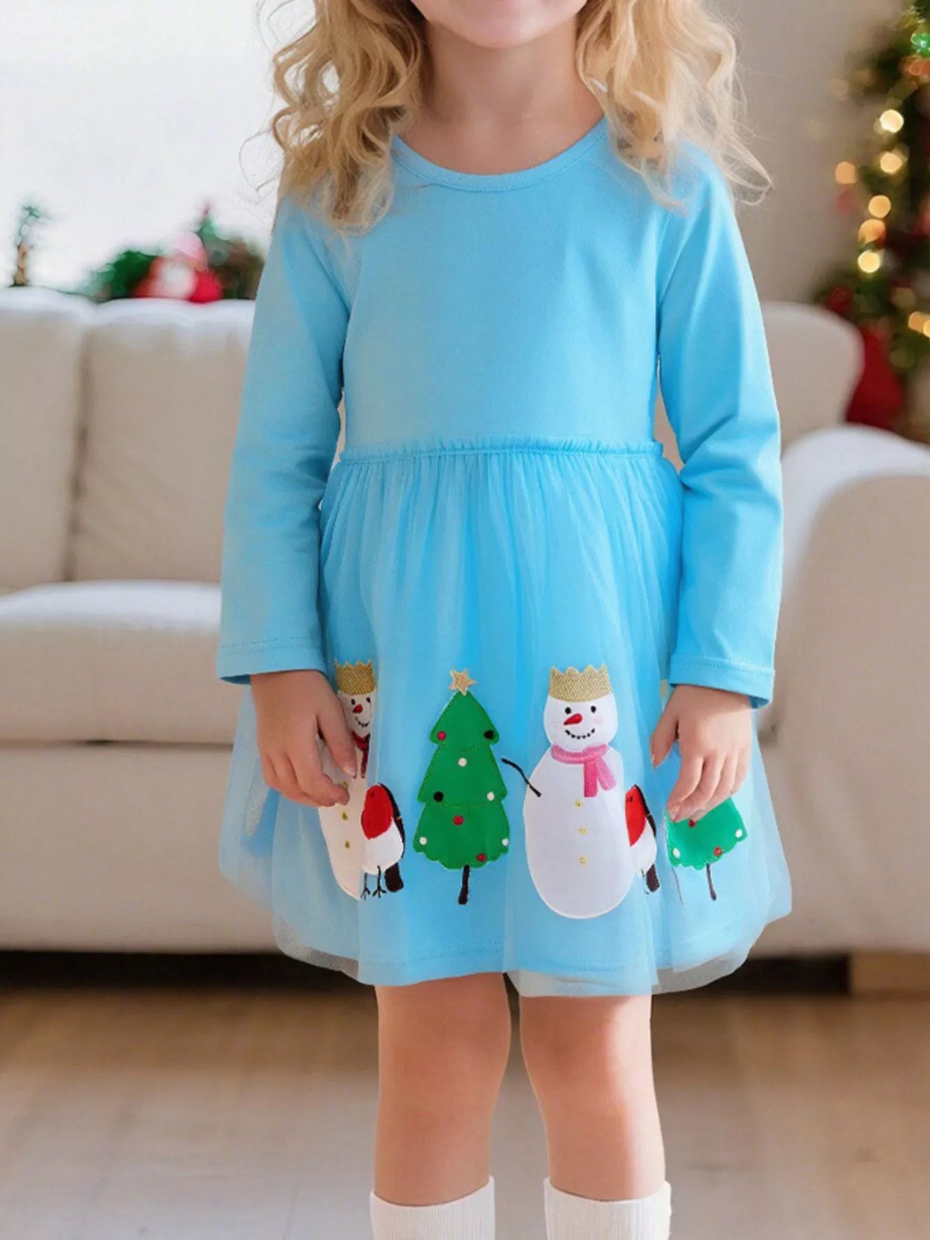 Children's Christmas Long Sleeve Dress - PBNJ FASHIONS