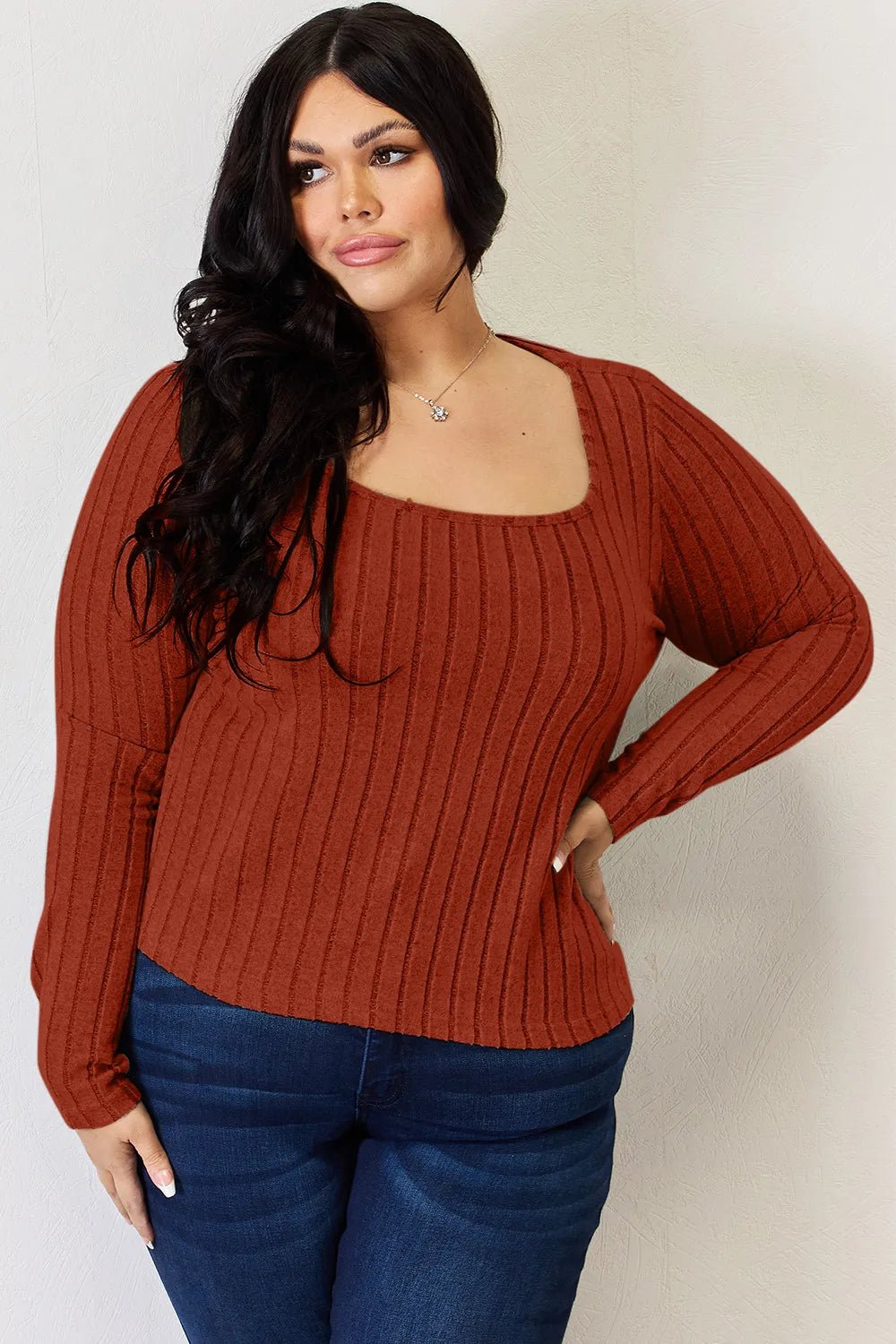 Basic Bae Full Size Ribbed Long Sleeve T-Shirt - PBNJ FASHIONS