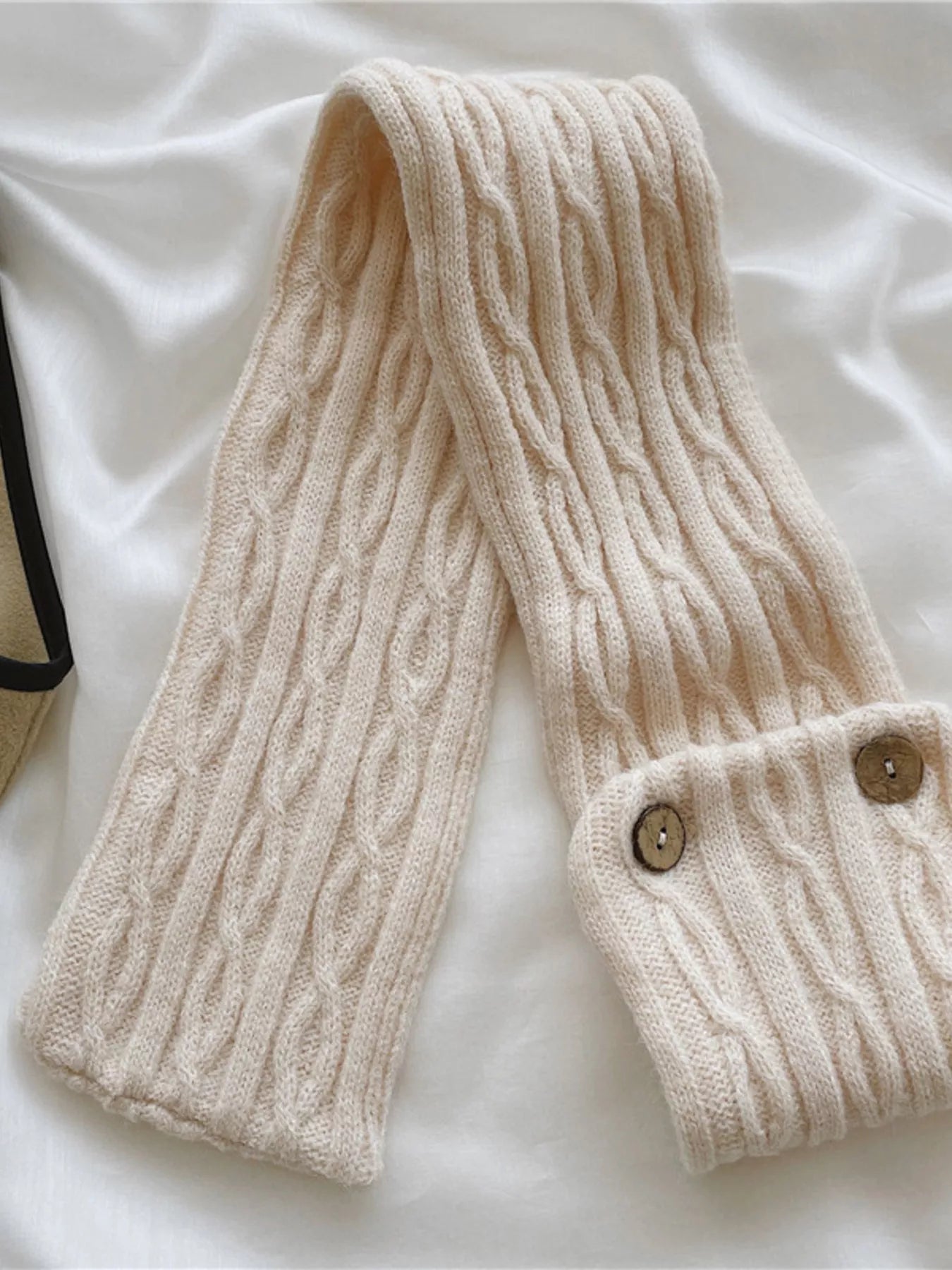 Button - Accent Knitted Winter Scarf - PBNJ FASHIONS