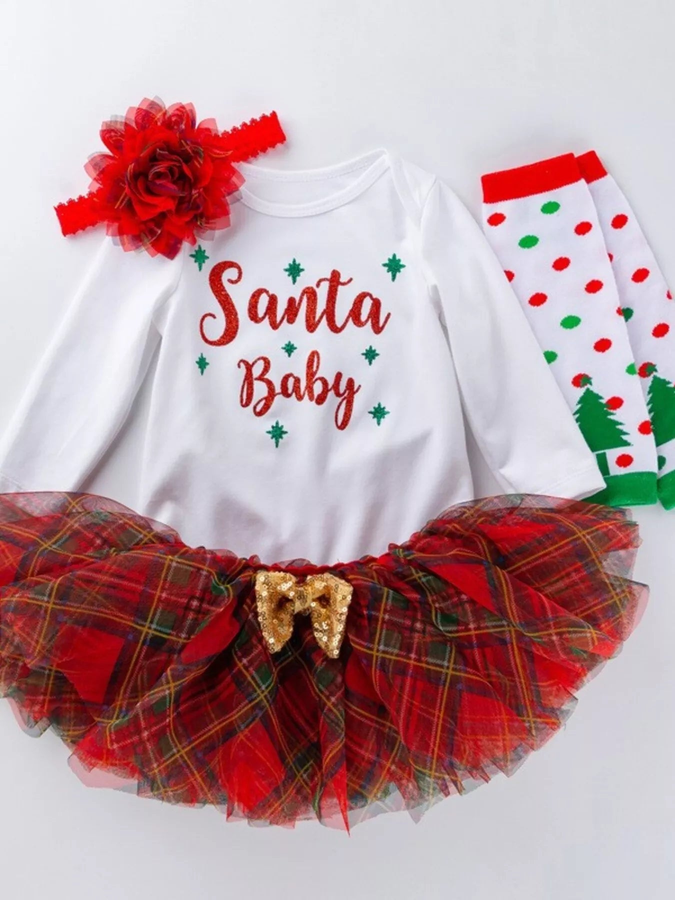Children's Christmas Santa Baby 4 Piece Outfit Set - PBNJ FASHIONS