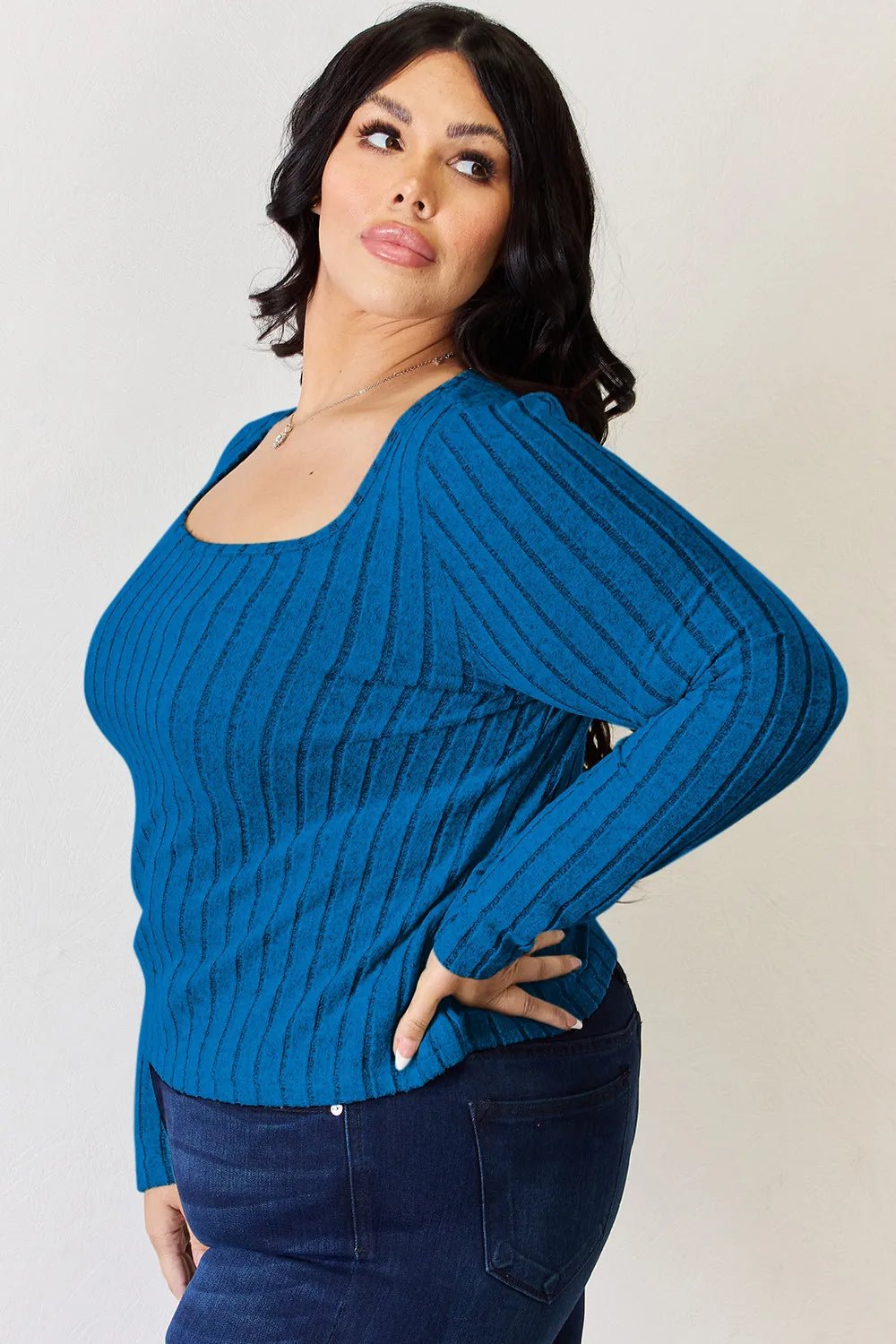 Basic Bae Full Size Ribbed Long Sleeve T-Shirt - PBNJ FASHIONS