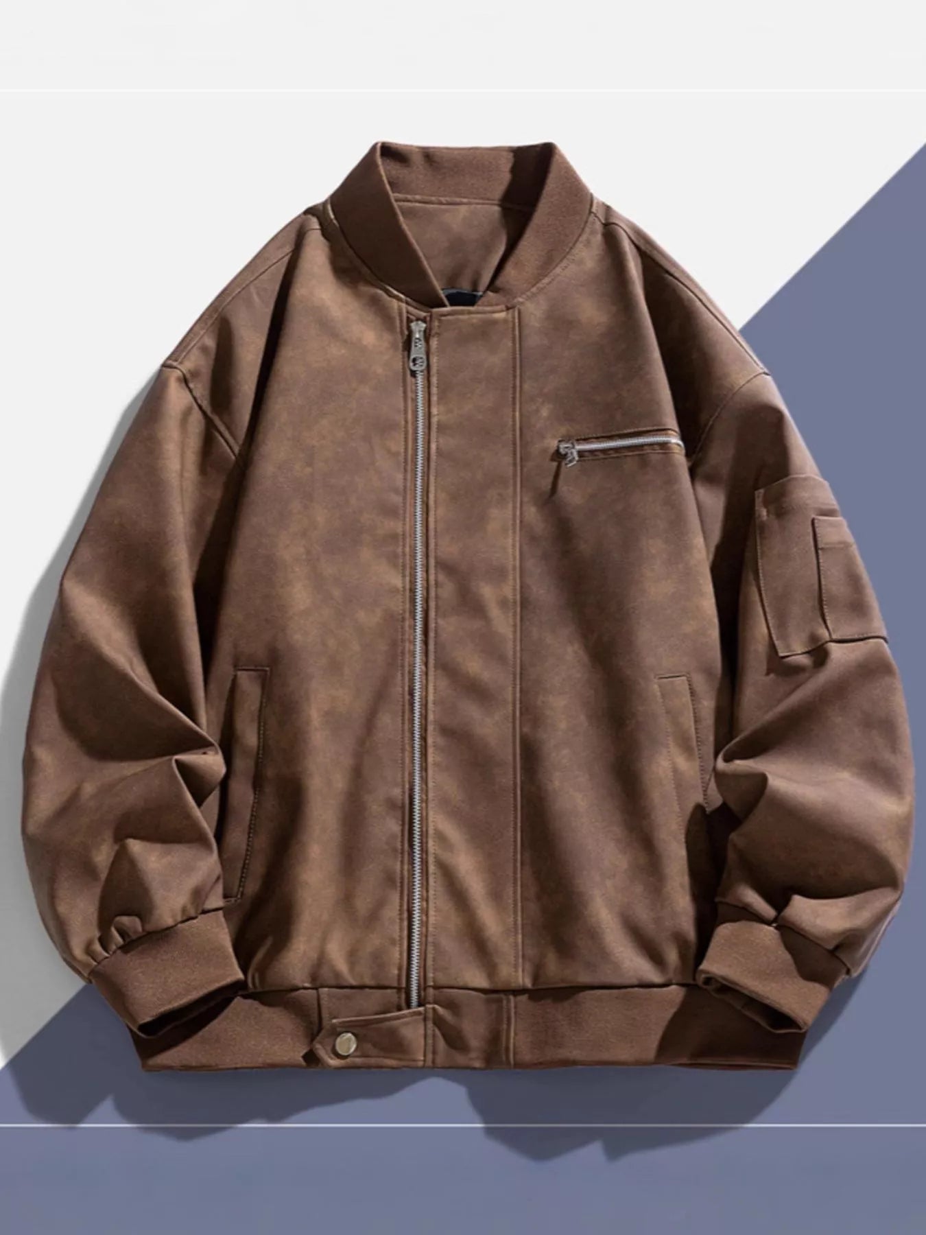 Men's Plus Size Zip Up Bomber Jacket - PBNJ FASHIONS