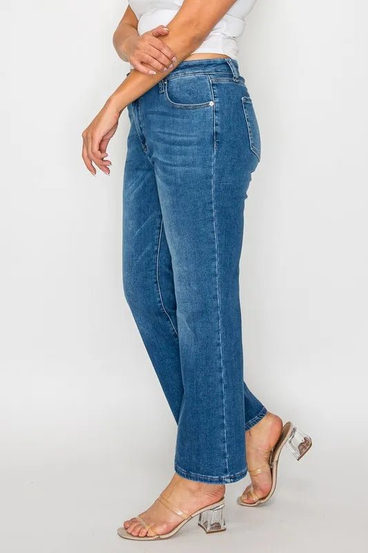 bytos Full Size Cat's Whiskers Mid Rise Ankle Jeans - PBNJ FASHIONS