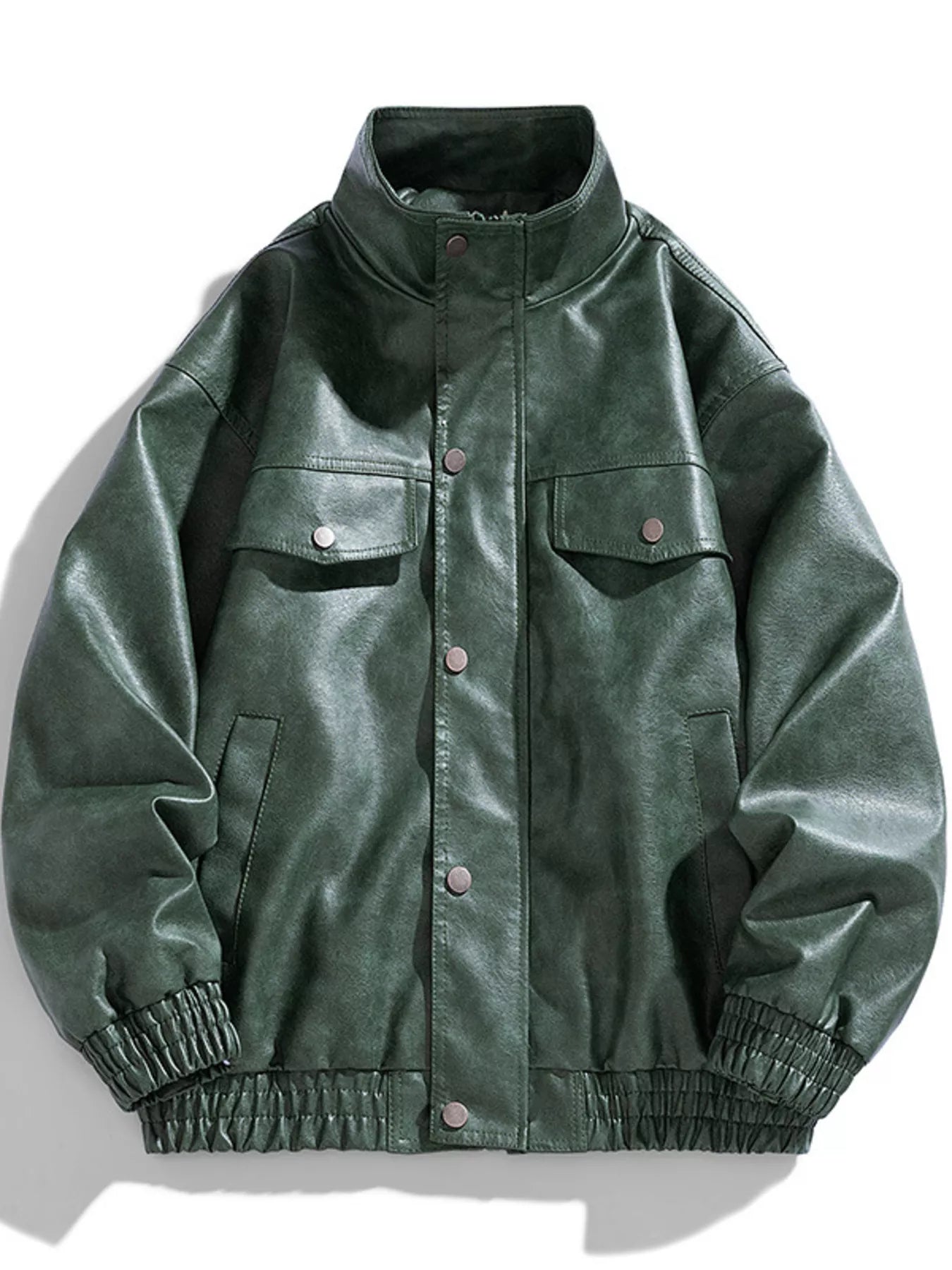 Men's Plus Size Leather Bomber Jacket - PBNJ FASHIONS