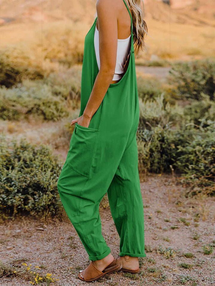 Double Take Full Size Sleeveless V - Neck Pocketed Jumpsuit - PBNJ FASHIONS