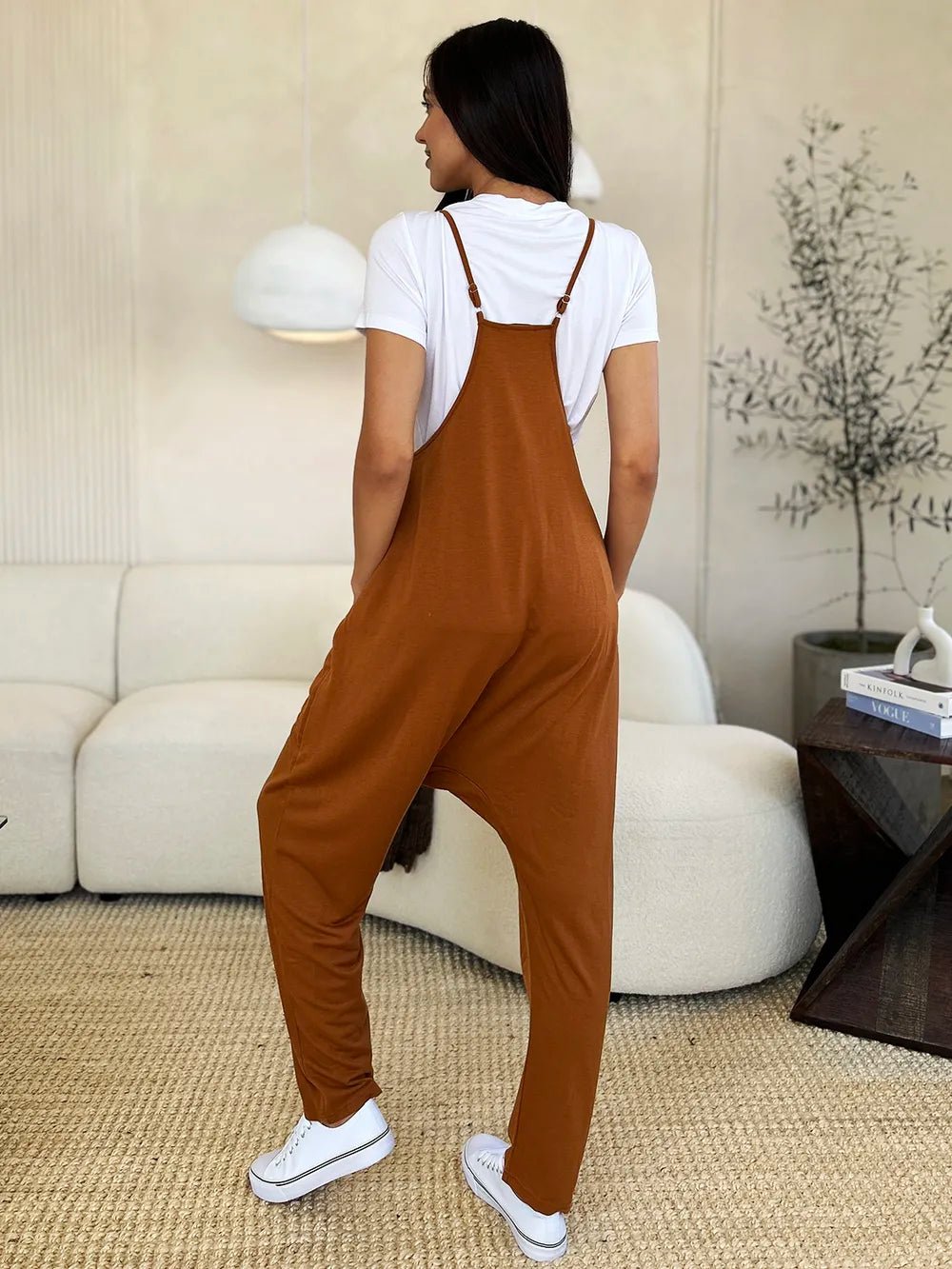 Double Take Full Size Sleeveless V - Neck Pocketed Jumpsuit - PBNJ FASHIONS