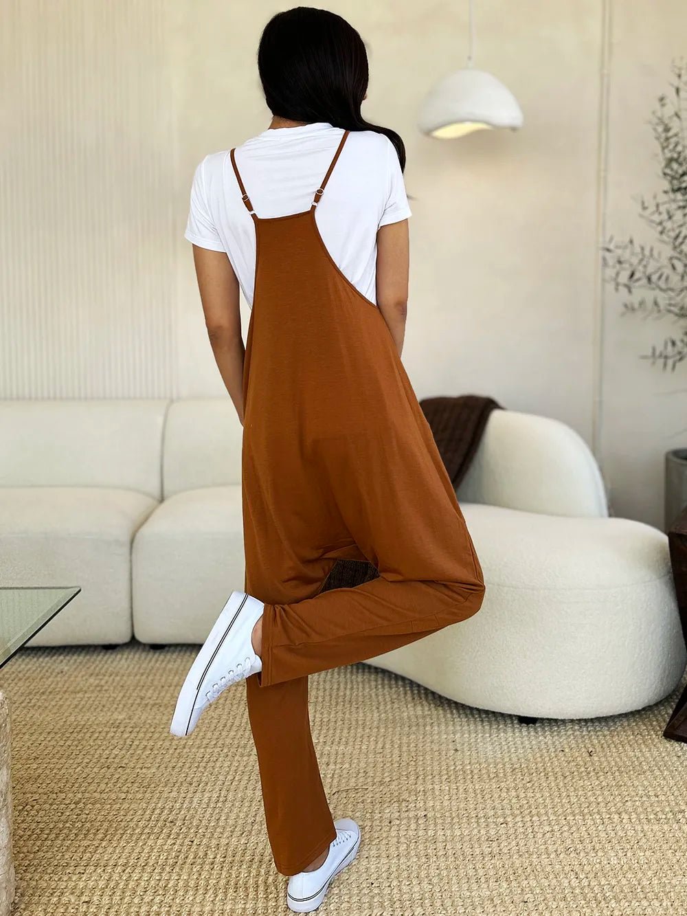 Double Take Full Size Sleeveless V - Neck Pocketed Jumpsuit - PBNJ FASHIONS