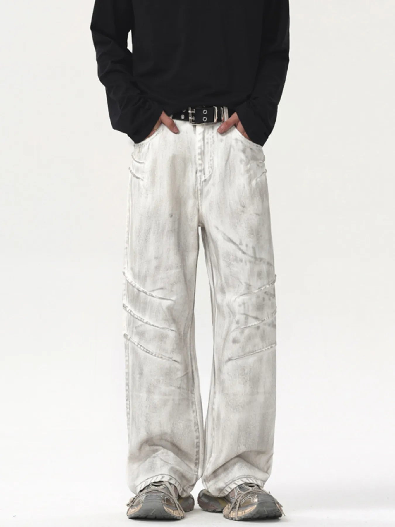 Men's Wash Wide Leg Jeans | Oversized | 100% Cotton | Machine Wash - PBNJ FASHIONS