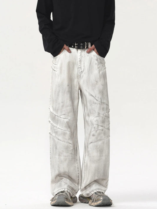 Men's Wash Wide Leg Jeans | Oversized | 100% Cotton | Machine Wash - PBNJ FASHIONS
