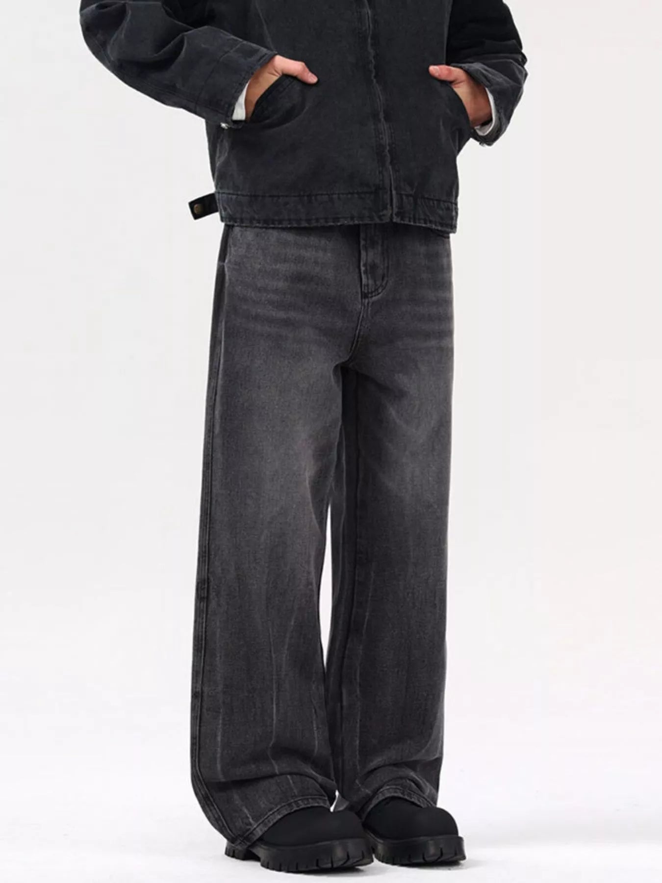 Men's Vintage Wash Wide Leg Jeans - PBNJ FASHIONS