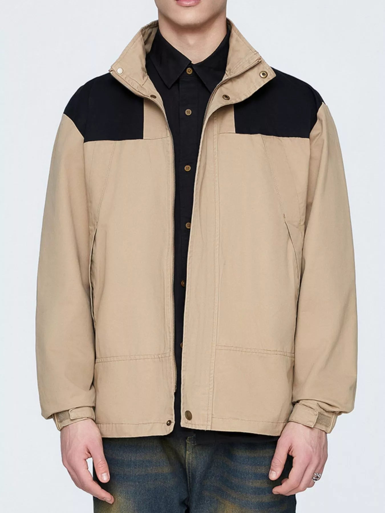 Men's Plus Size Two - Tone Windproof Jacket - PBNJ FASHIONS