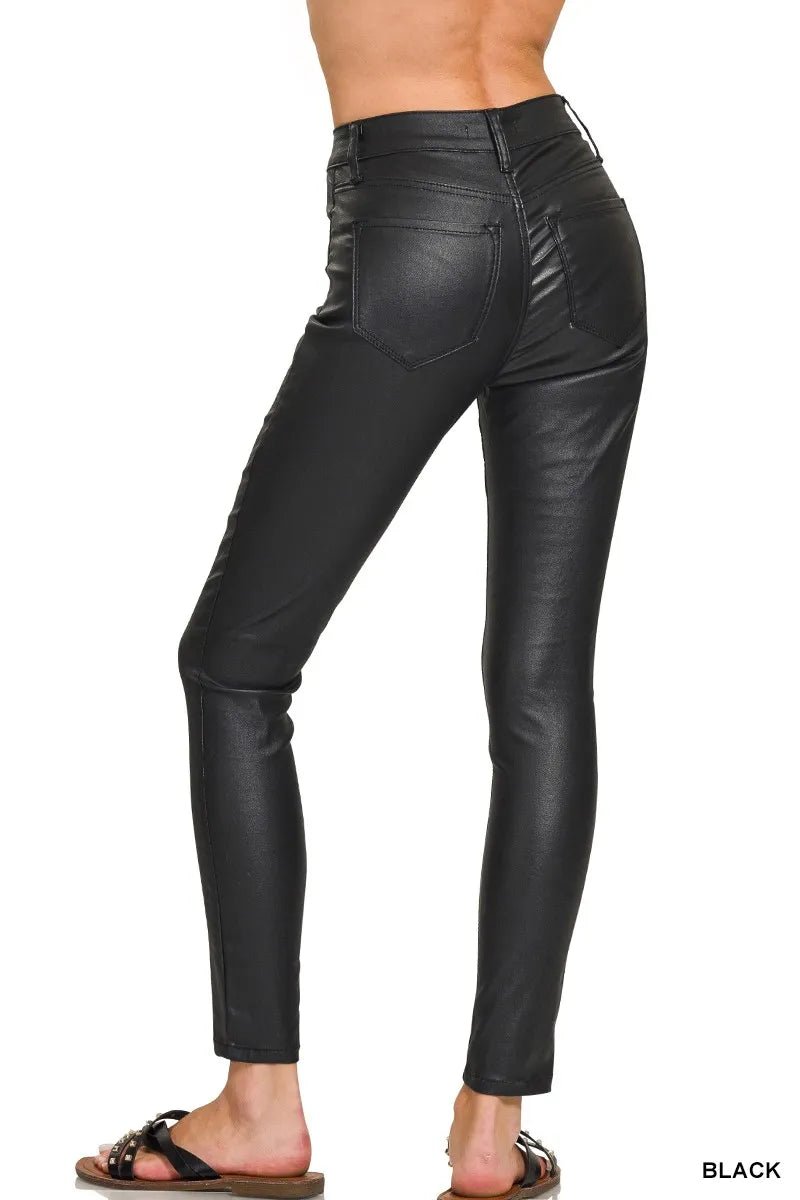 Zenana Faux Leather Stretch Skinny Pants - PBNJ FASHIONS
