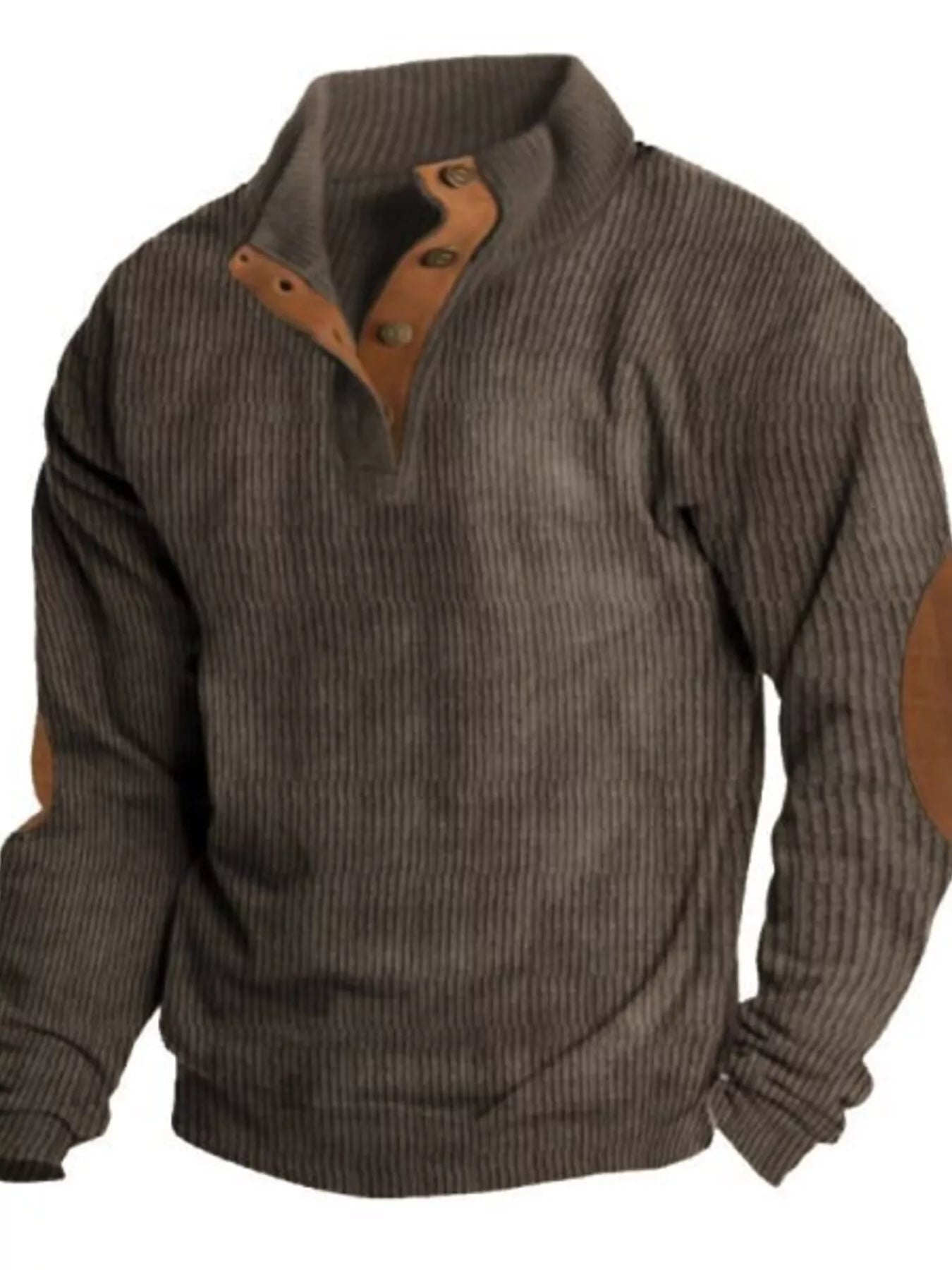 Men's Full Size Button Detail Long Sleeve Sweatshirt Plus Size - PBNJ FASHIONS