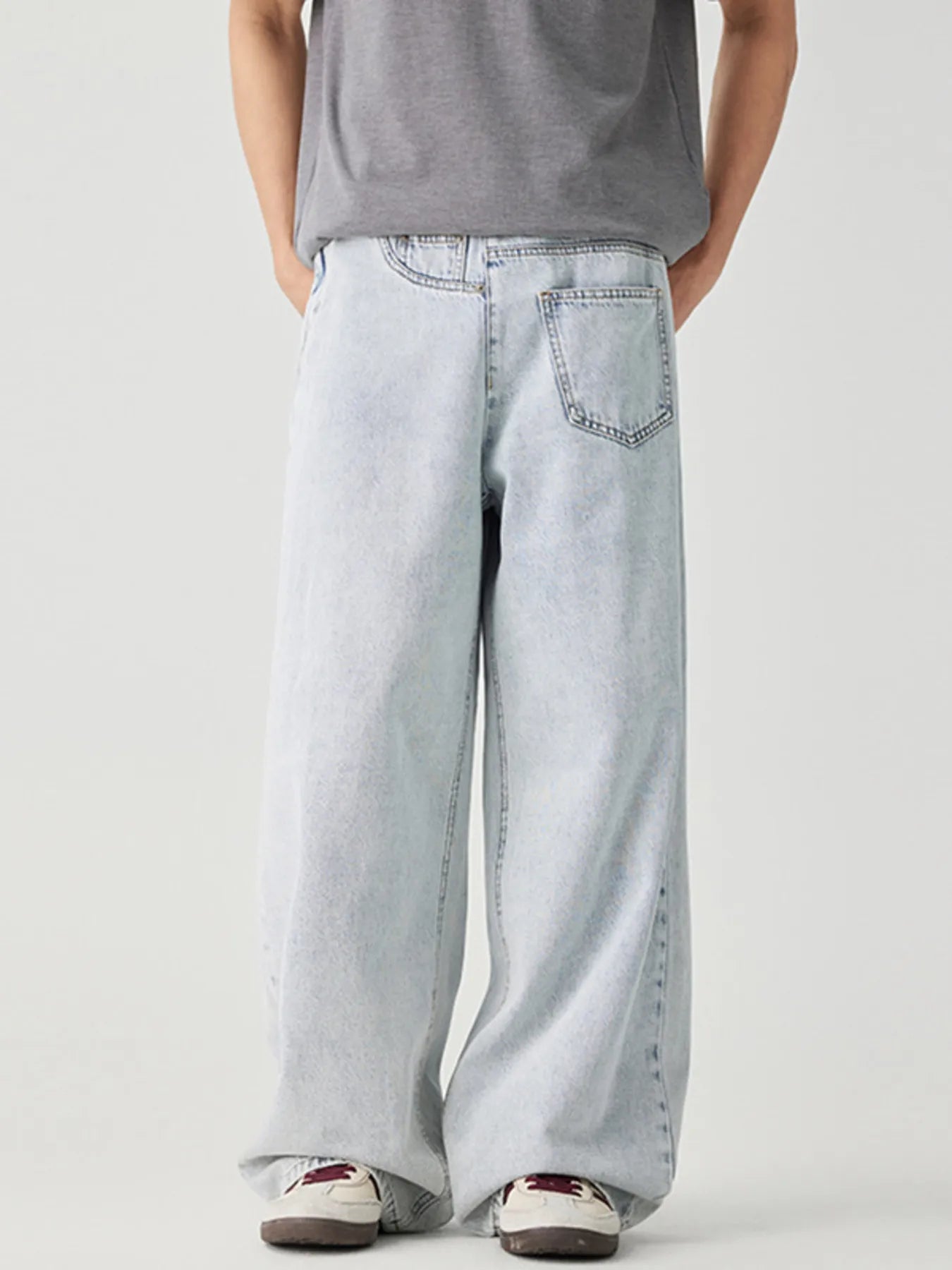 Men's Wash Wide Leg Jeans - PBNJ FASHIONS