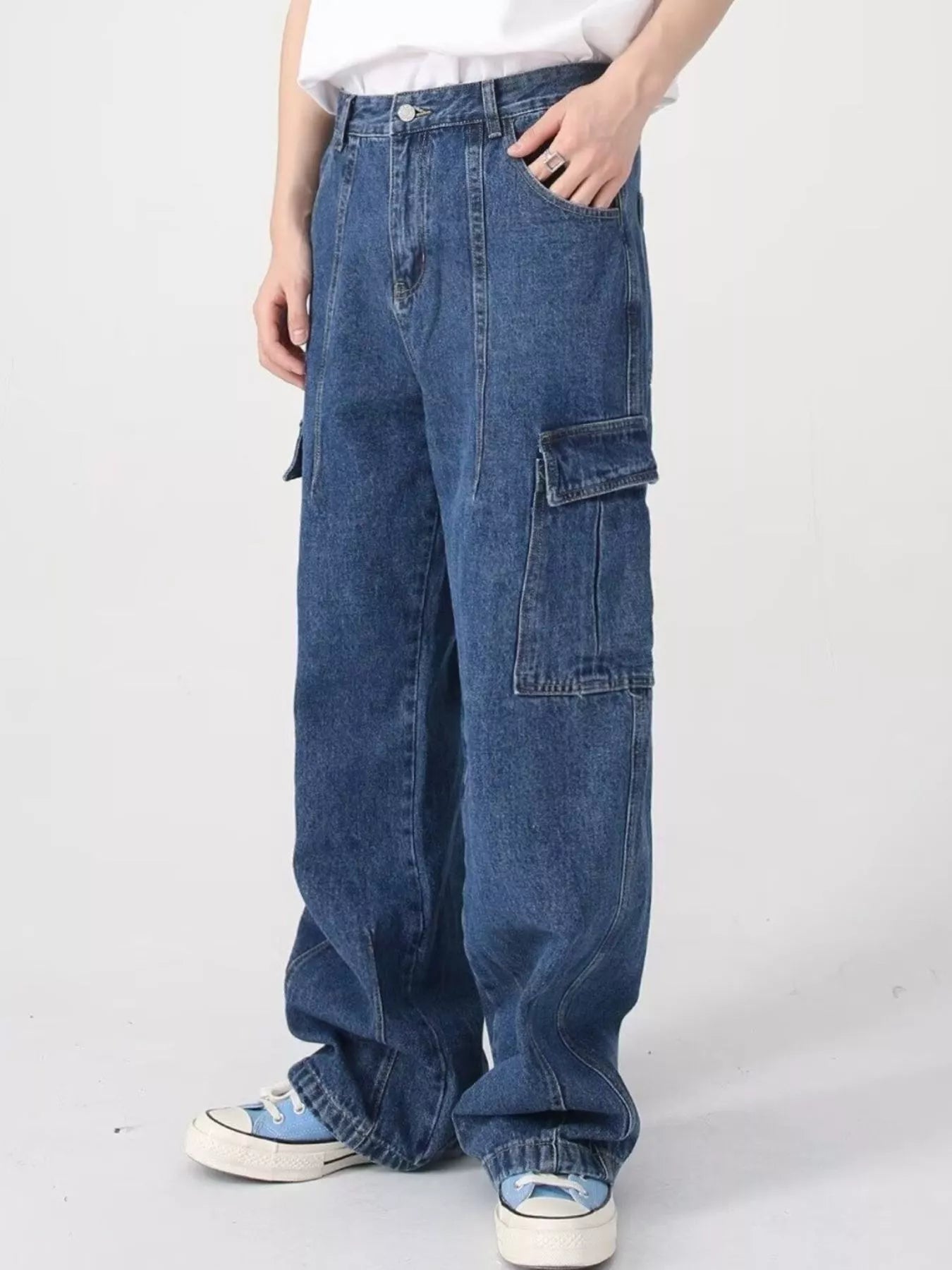 Men's Full Size Relaxed Fit Cargo Jeans Plus Size - PBNJ FASHIONS