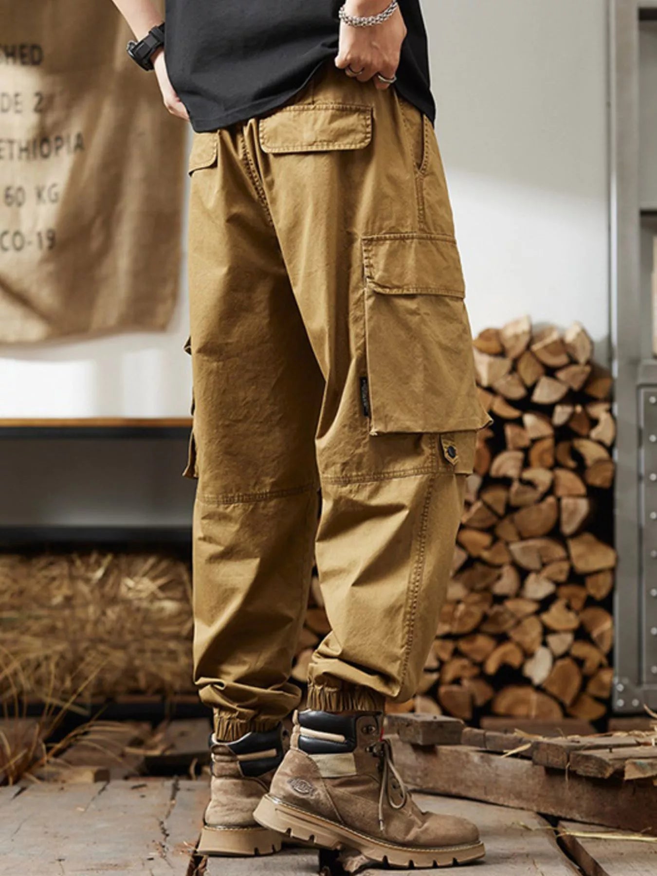 Men's Plus Size Relaxed Fit Multi - Pocket Cargo Pants - PBNJ FASHIONS