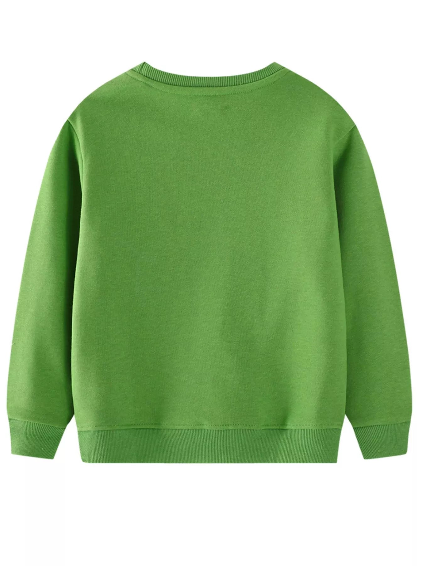Children's Dinosaur Embroidered Crew Neck Sweatshirt - PBNJ FASHIONS