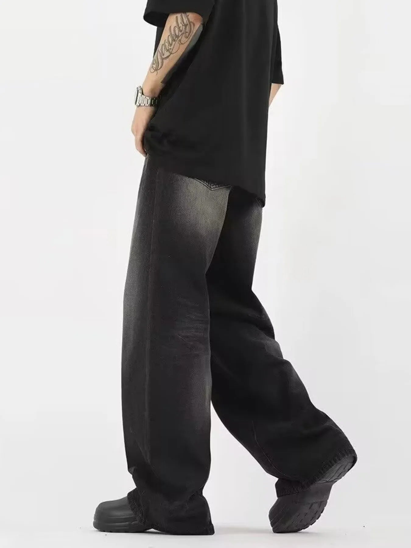 Men's Full Size Wide Leg Gradient Wash Jeans Plus Size - PBNJ FASHIONS