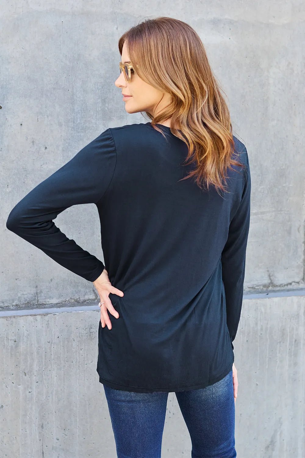 Basic Bae Full Size Round Neck Long Sleeve Top - PBNJ FASHIONS
