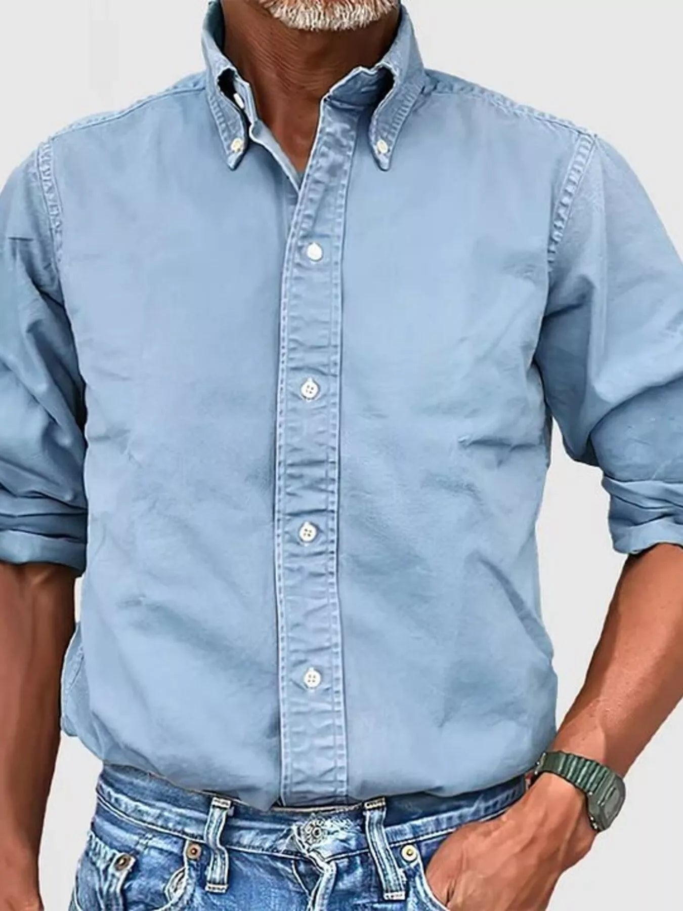 Men's Full Size Casual Button - Down Shirt Plus Size - PBNJ FASHIONS