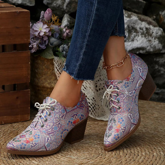 Point Toe Block Heels Ankle Boots - PBNJ FASHIONS