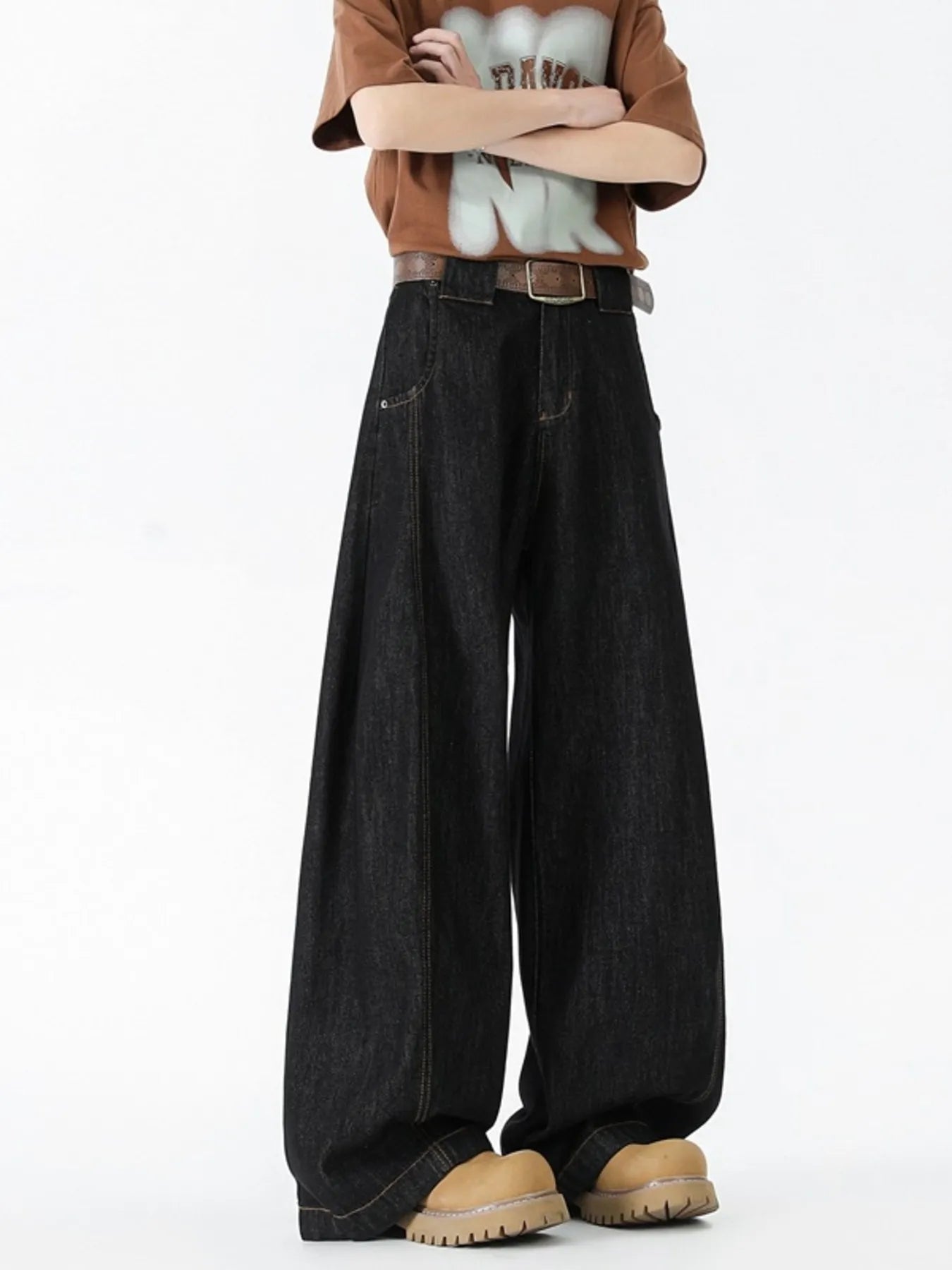 Men's Wide Leg Jeans, 100% Cotton, Basic Style, Oversized Fit, Machine Washable - PBNJ FASHIONS