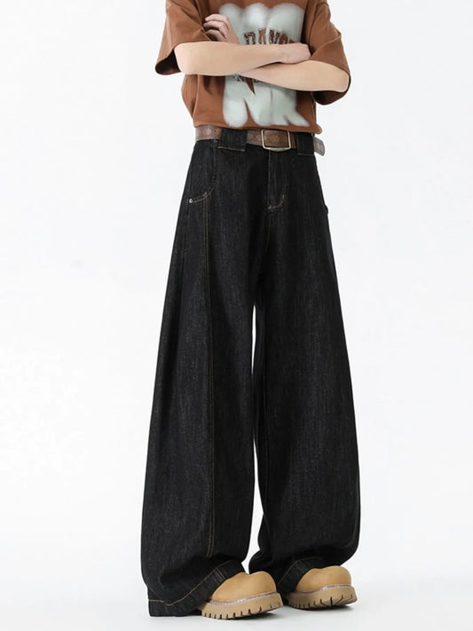 Men's Wide Leg Jeans, 100% Cotton, Basic Style, Oversized Fit, Machine Washable - PBNJ FASHIONS