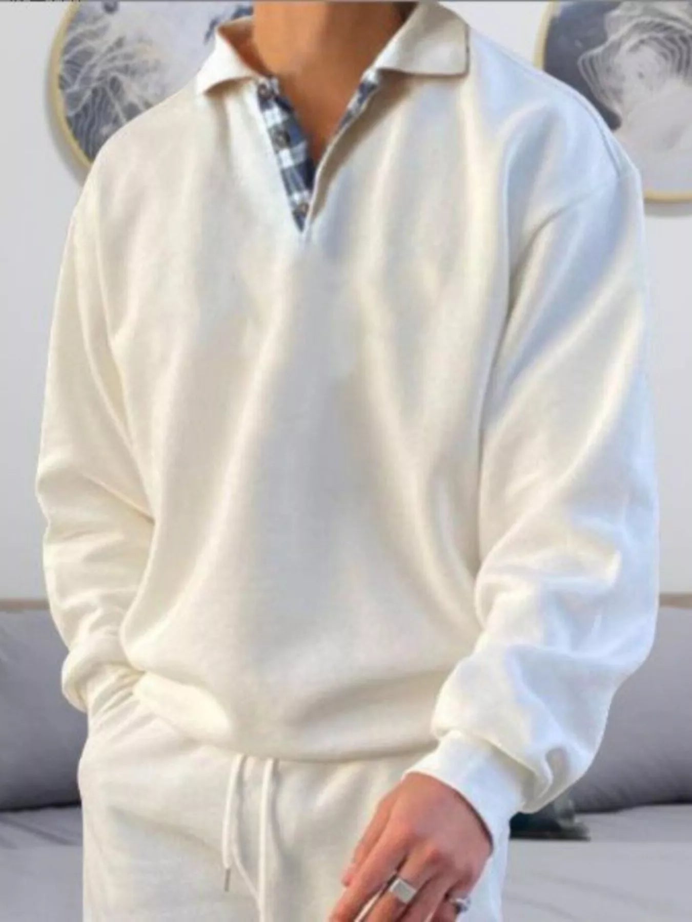 Men's Plus Size Casual Polo Collar Long Sleeve Top - PBNJ FASHIONS