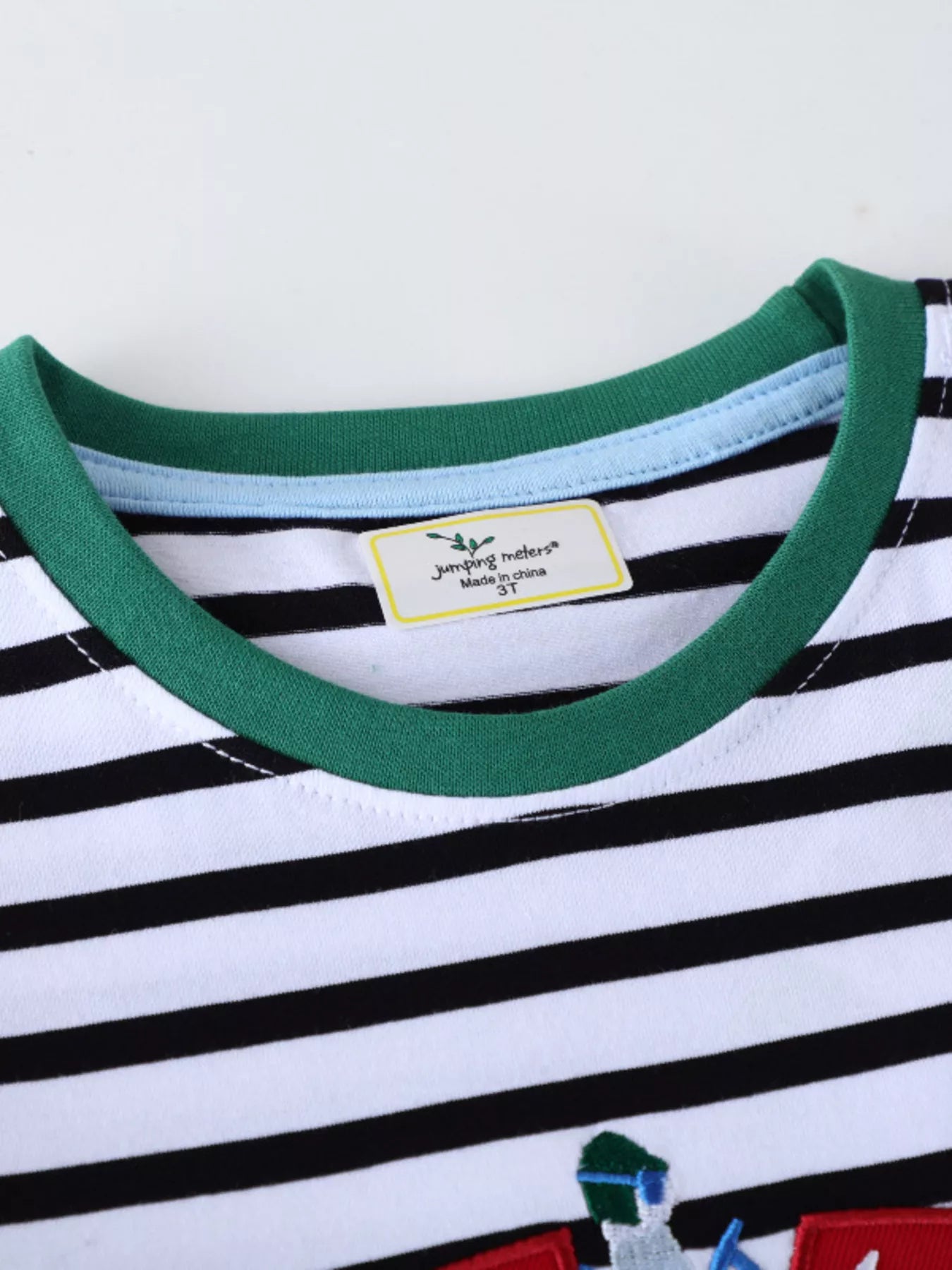 Children's Racing Car Embroidered Striped Long Sleeve T-Shirt - PBNJ FASHIONS